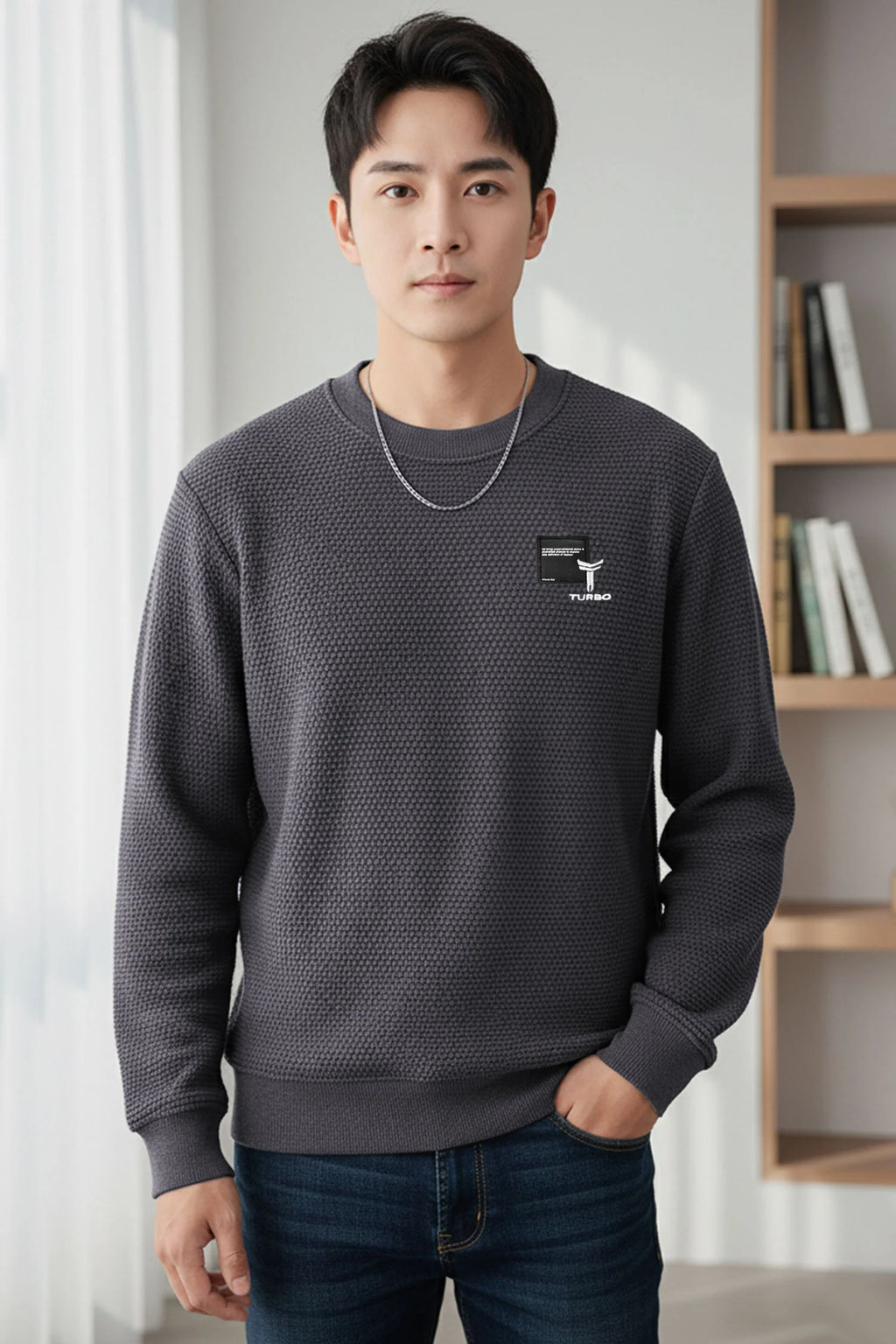 HoneyComb Patterened Imported Men's Sweatshirt