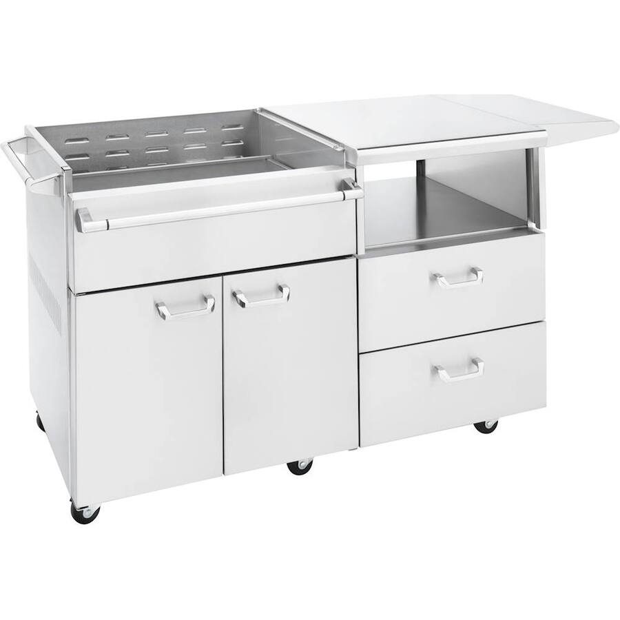 Mobile Kitchen Cart - Stainless Steel  54"